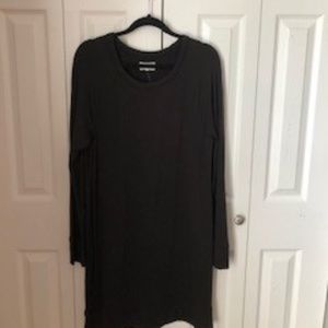 Lou & Grey SOFT crew long sleeve dress, black,  L
